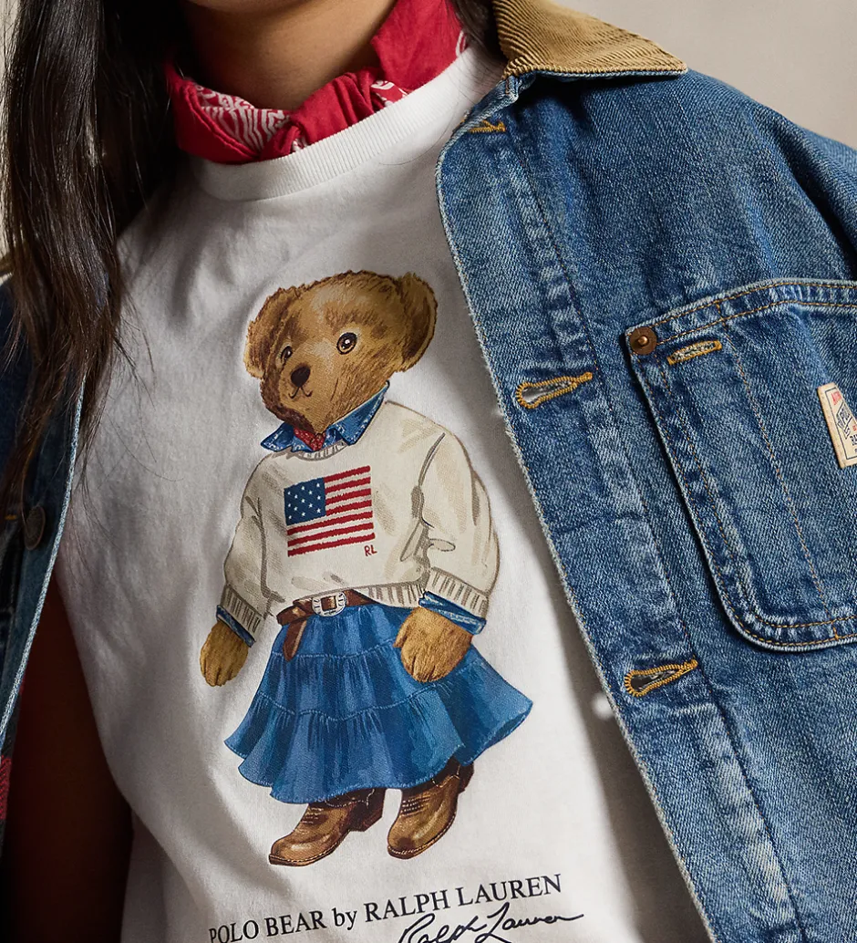Børn Polo Ralph Lauren T-shirt - Hvid m. Bamse