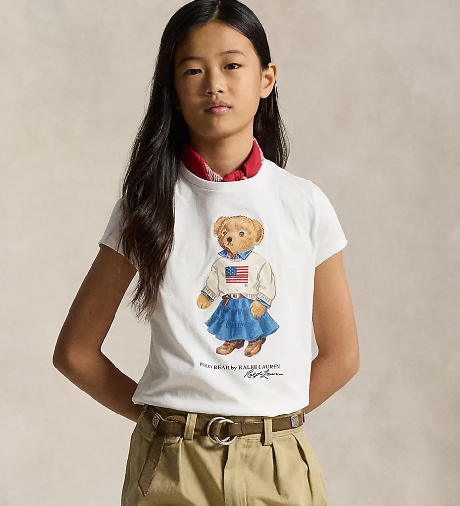 Børn Polo Ralph Lauren T-shirt - Hvid m. Bamse