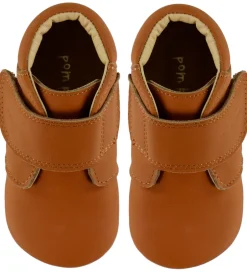 Børnesko Og Babysko|Begyndersko*Pom Pom Skindfutter - Beginners Velcro - Noos - Camel