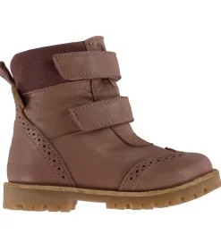 Vinterstøvler*Pom Pom Vinterstøvler - Broque Velcro Boot Tex - Dark Rose
