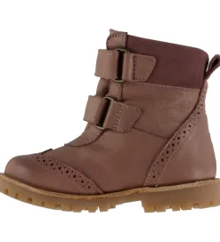 Vinterstøvler*Pom Pom Vinterstøvler - Broque Velcro Boot Tex - Dark Rose