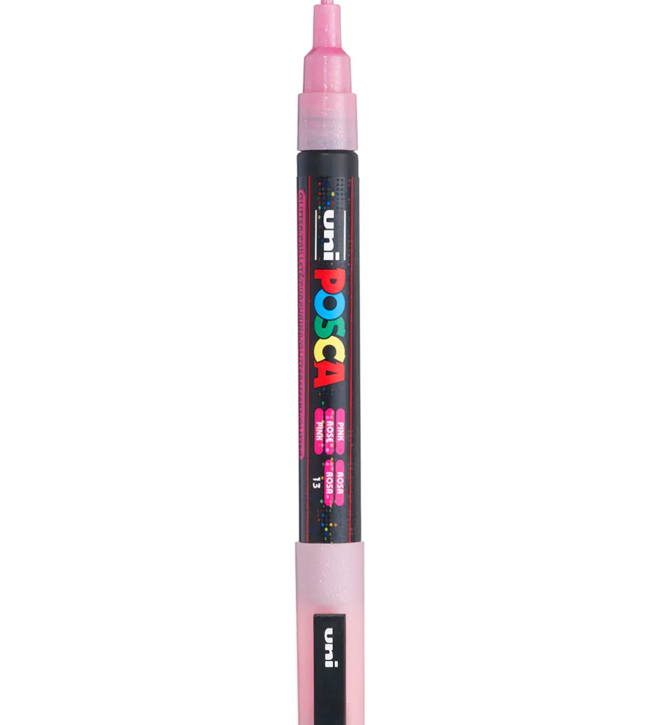 Tuscher Og Farver*Posca Tuscher - PC-3M - 4 stk. - Orange/Rosa/Rød/Gul m. Glimmer