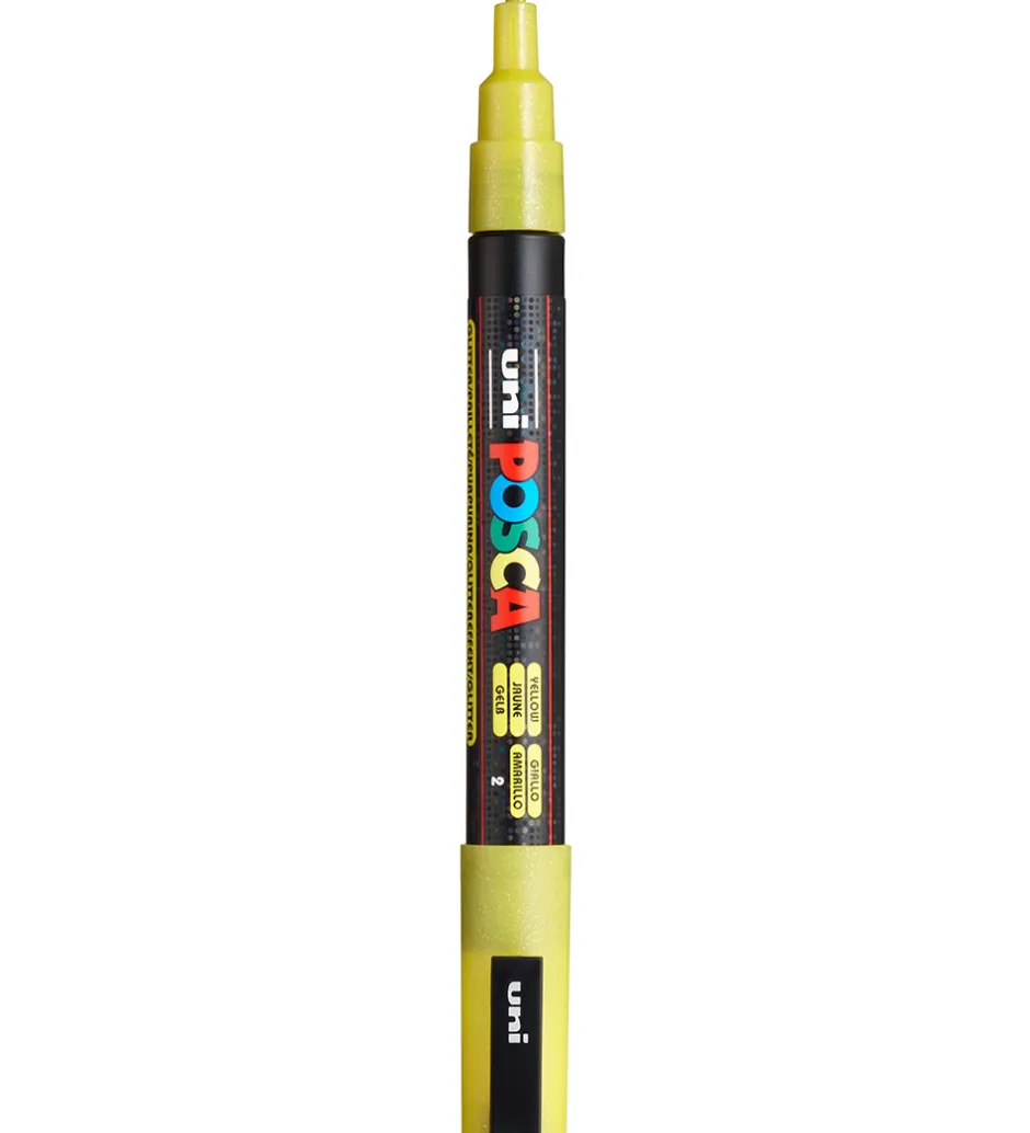 Tuscher Og Farver*Posca Tuscher - PC-3M - 4 stk. - Orange/Rosa/Rød/Gul m. Glimmer