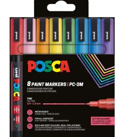 Tuscher Og Farver*Posca Tuscher - PC-3M - 8 stk. - Multifarvet m. Glimmer