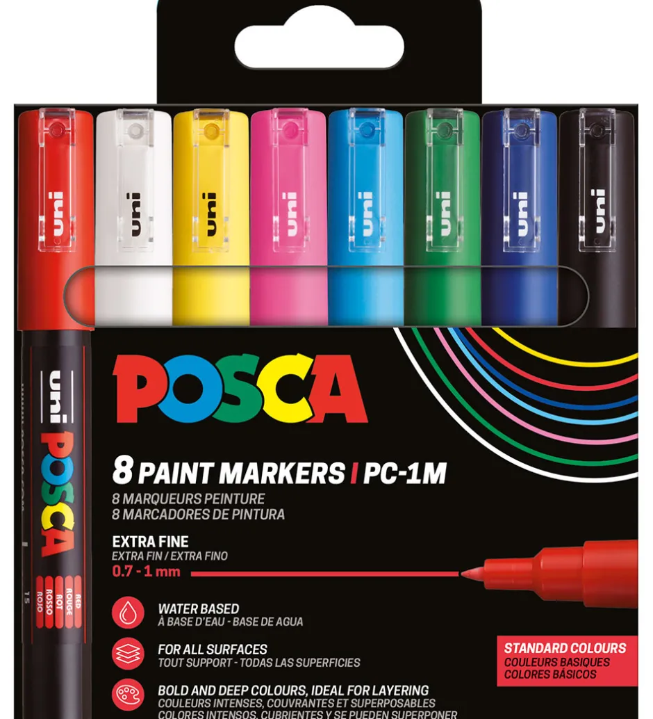 Tuscher Og Farver*Posca Tuscher - PC-1M - 8 stk. - Multifarvet