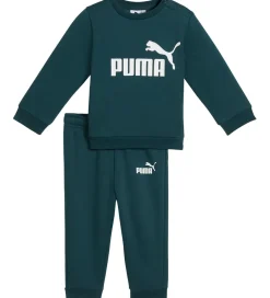 Træningssæt|Træning Og Gymnastik*Puma Sweatsæt - Minicats - Green Terrain m. Hvid