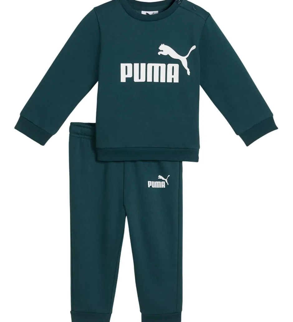 Træningssæt|Træning Og Gymnastik*Puma Sweatsæt - Minicats - Green Terrain m. Hvid