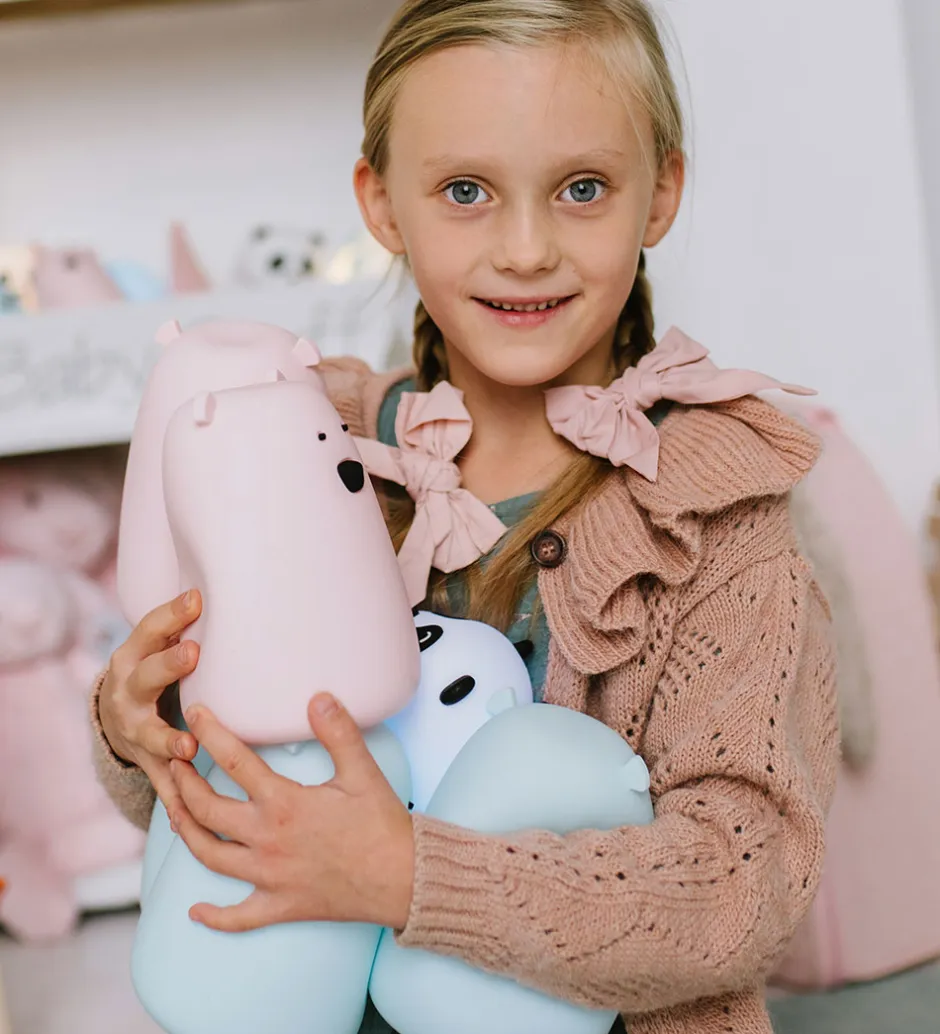 Natlamper|Lamper*Rabbit & Friends Lampe - Bjørn - 10,7x16 cm - Rosa