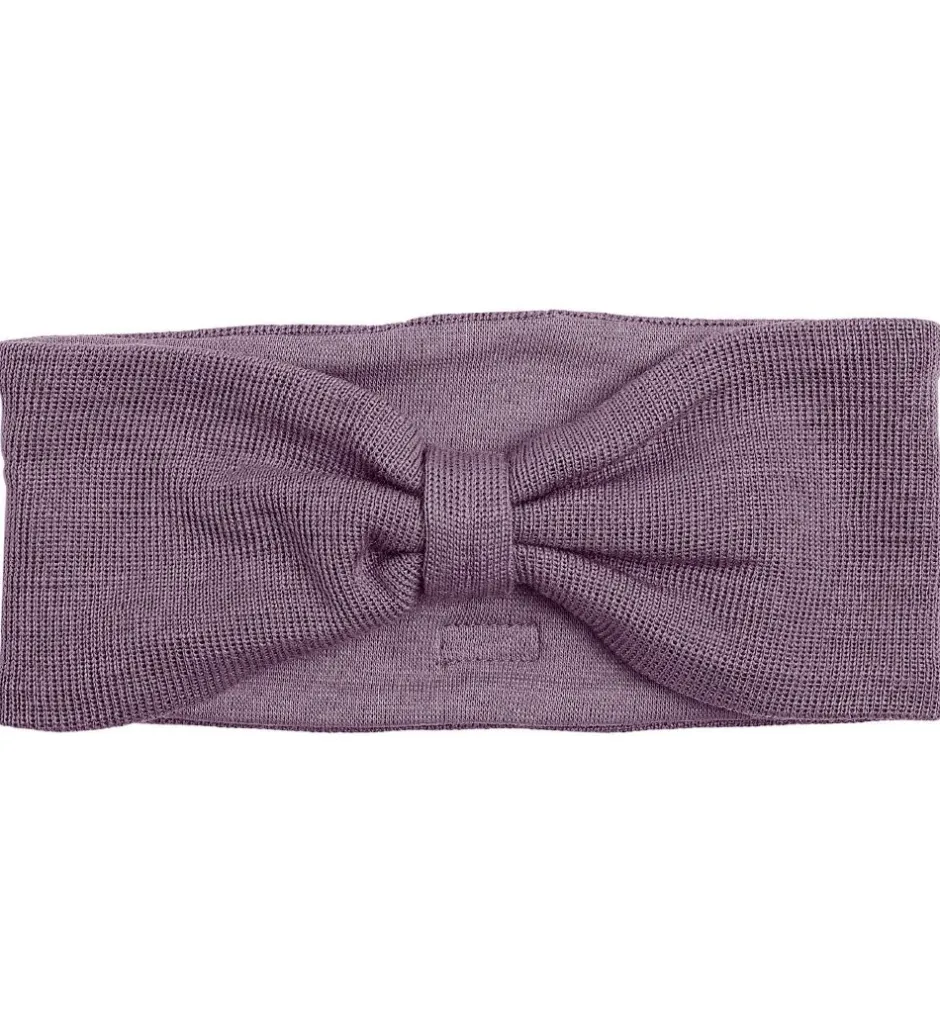 Pandebånd*Racing Kids Pandebånd - Uld/bomuld - Dusty Purple m. Sløjfe