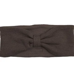 Pandebånd*Racing Kids Pandebånd - Uld/bomuld - Chocolate Brown m. Sløjfe