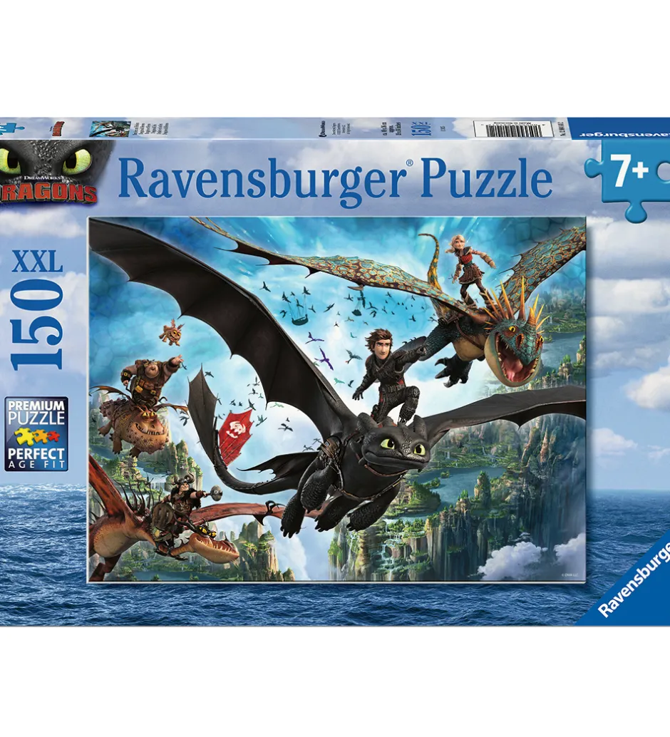 Puslespil*Ravensburger Puslespil - 150 Brikker - Dragons