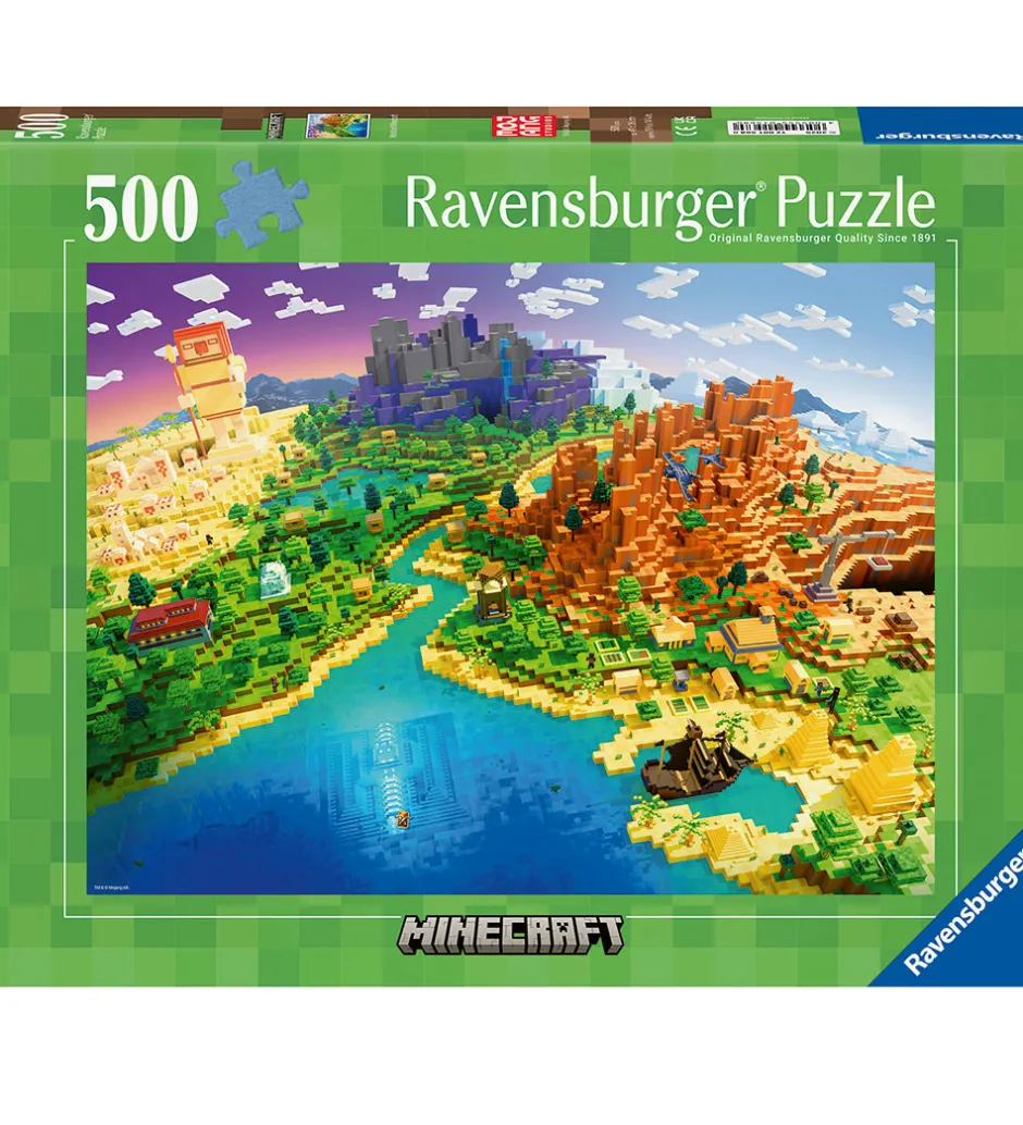 Puslespil*Ravensburger Puslespil - 500 Brikker - World of Minecraft