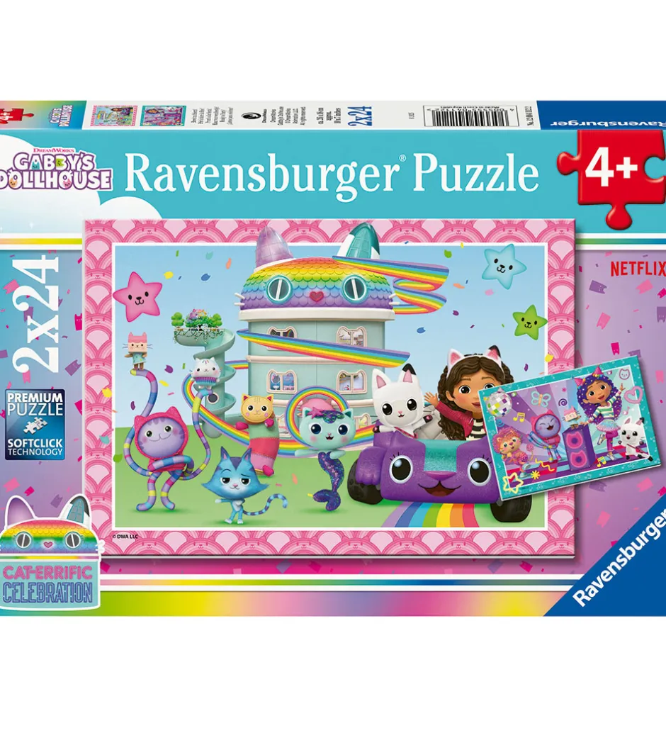 Puslespil*Ravensburger Puslespil - 2x24 Brikker - Gabby's Dollhouse
