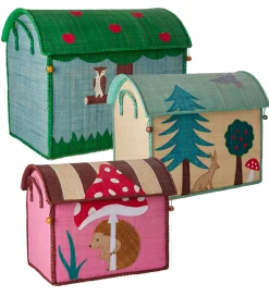 Kurve*Rice Opbevaringskurve - Raffia - 3 stk. - Happy Forest