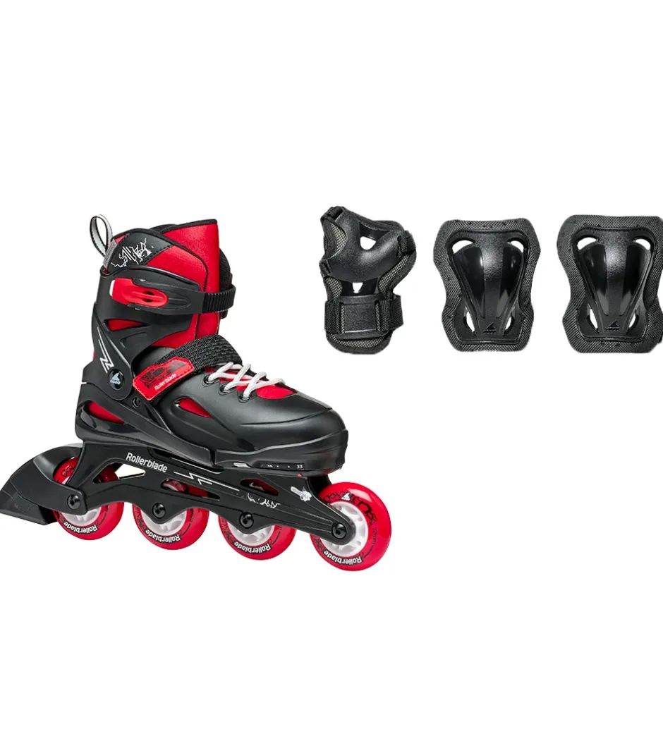 Rulleskøjter|Rulleskøjter*Rollerblade Rulleskøjtesæt - Fury Combo - Sort/Rød - Inliner