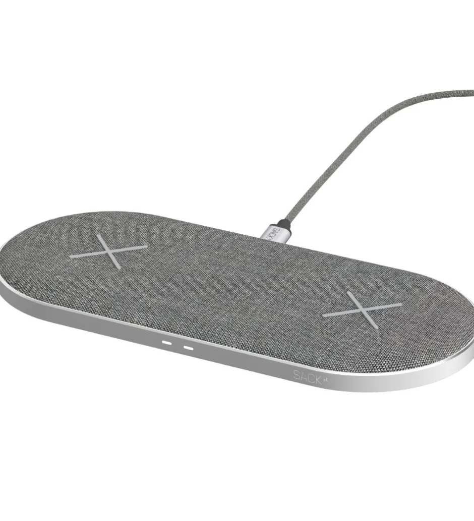 SACKit Oplader - CHARGEit Dual Dock - Wireless - Grå