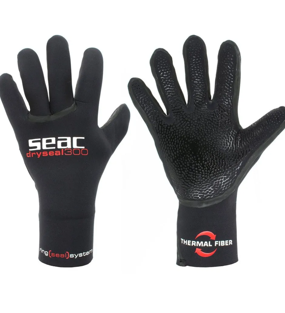 Snorkling*Seac Handsker - Dryseal 300 3 mm - Sort
