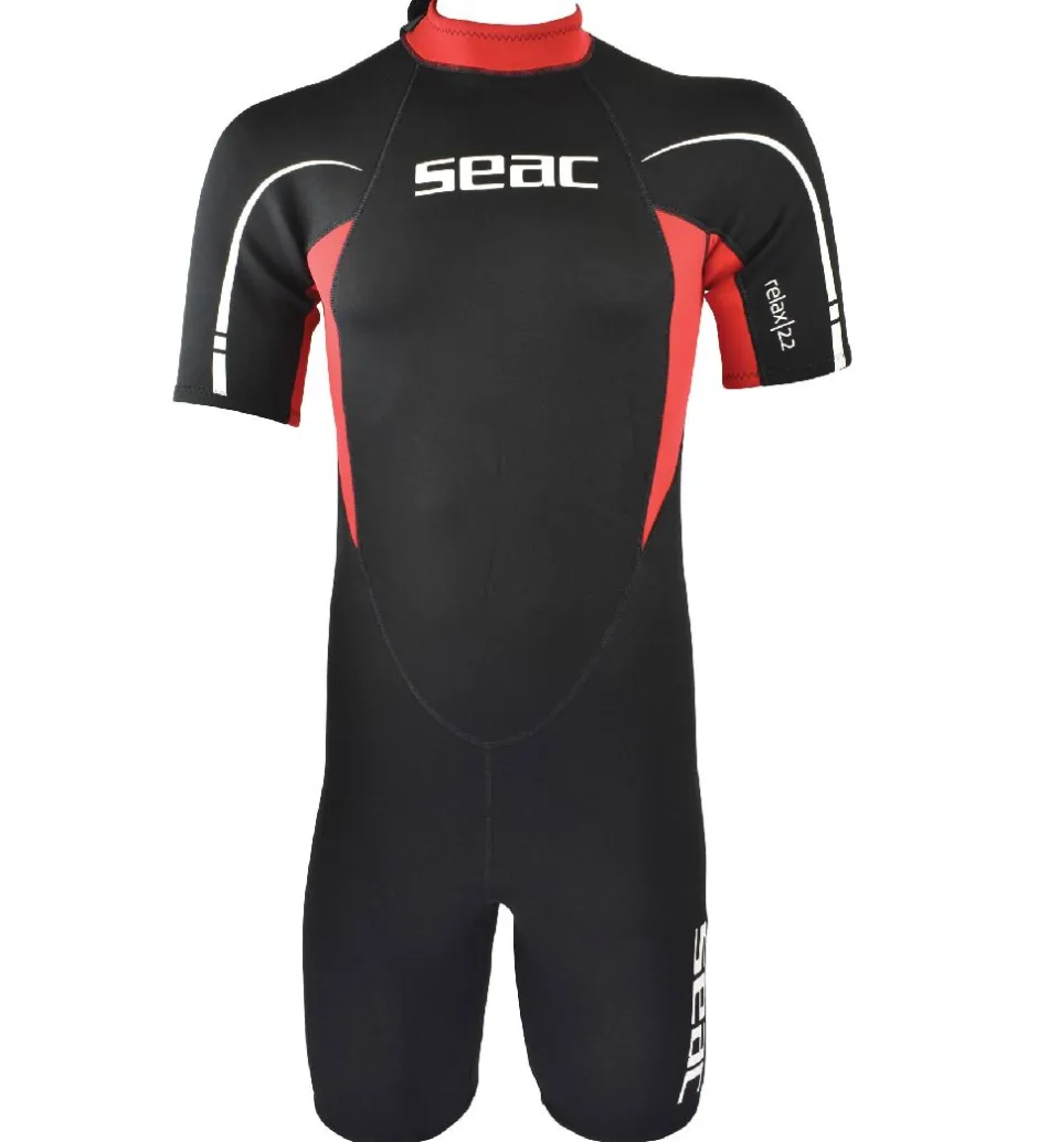 Våddragter|Snorkling*Seac Våddragt - Relax Shorty Man 2,2 mm - Sort/Rød