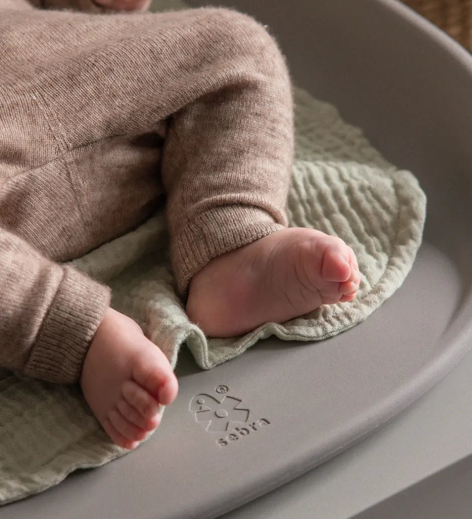 Pusletid|Puslepuder Og -Underlag*Sebra Pusleunderlag - 2-pak - Musselin - Mist Green