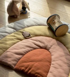 Legetæpper Og Legegulve*Sebra Strikket Legemadras - Regnbue - 130x85cm - Sunset Rose