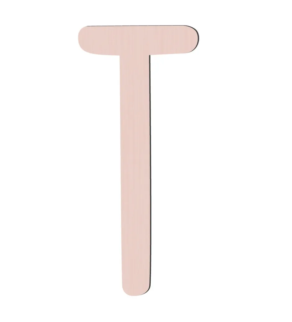 Sebra Træbogstaver - T - Birchbark Beige