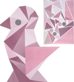 Wallsticker*Sebra Wallstickers - Rosa Geometrisk Fugl