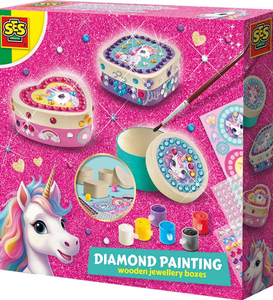 SES Creative Diamantmosaik - Smykkeskrin med Enhjørning