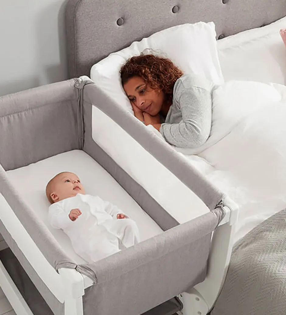 Senge*Shnuggle Babyseng - Air - Bedside Crib - 95x56 cm - Stone Grey