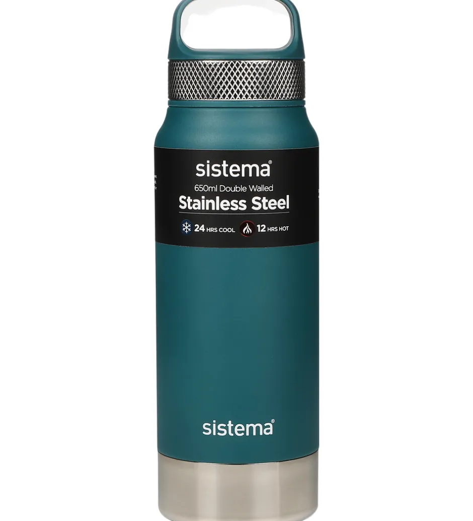 Termoflasker|Drikkedunke*Sistema Termoflaske - Stainless Steel - 650 ml - Grøn
