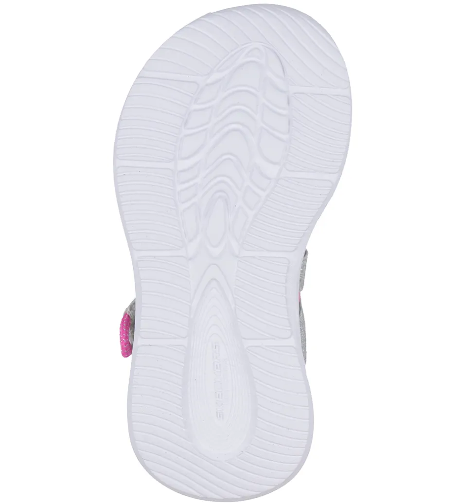 Blinkesko*Skechers Sandaler m. Lys - Sola Glow - Silver/Hot Pink