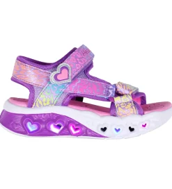 Blinkesko*Skechers Sandaler m. Lys - Flutter Hearts - Lavender/Multi