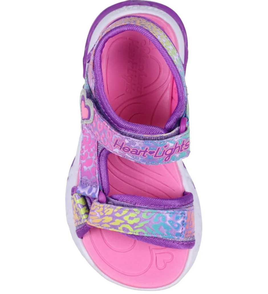 Blinkesko*Skechers Sandaler m. Lys - Flutter Hearts - Lavender/Multi