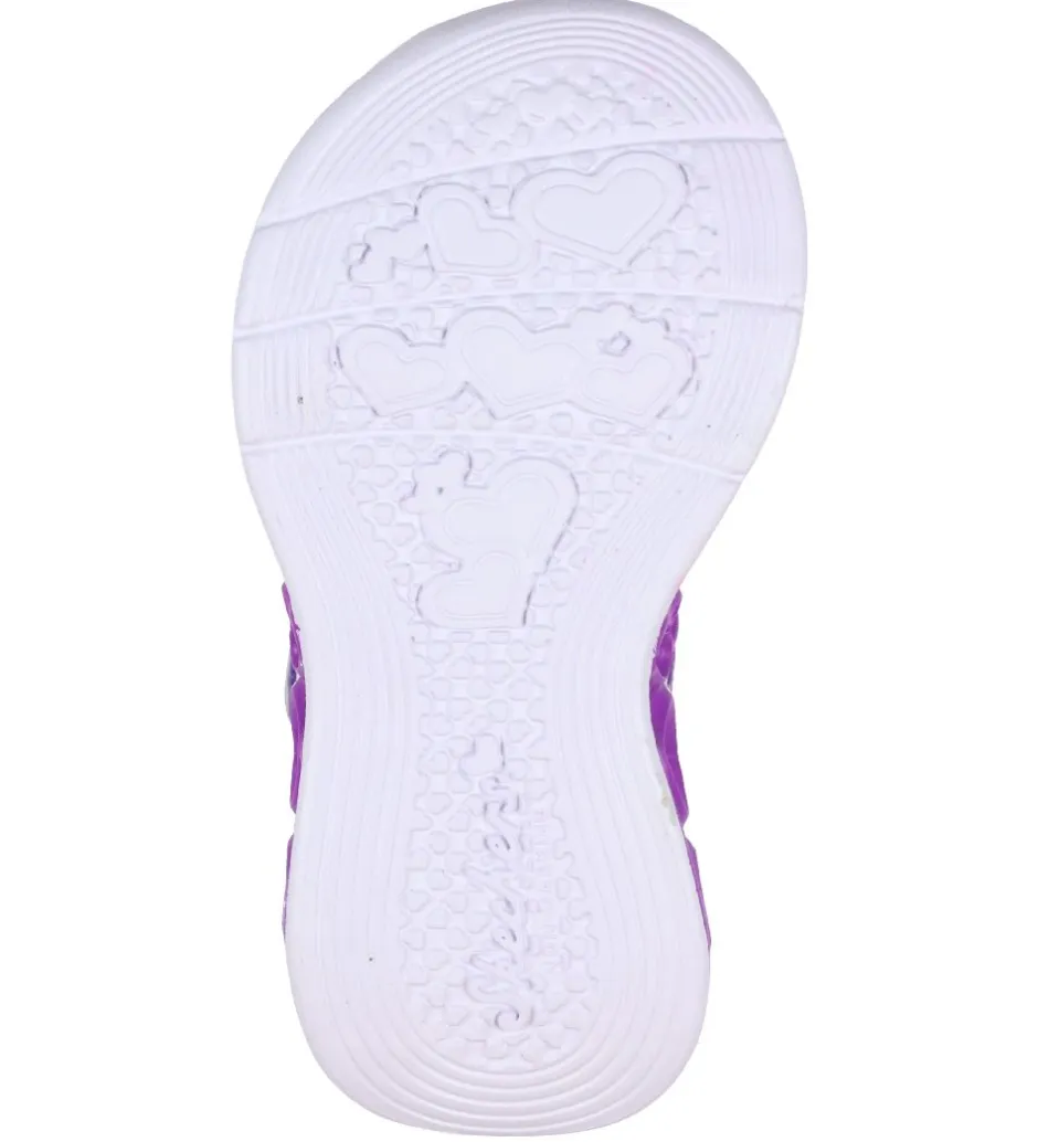 Blinkesko*Skechers Sandaler m. Lys - Flutter Hearts - Lavender/Multi