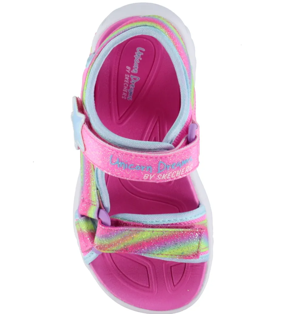 Blinkesko*Skechers Sandaler m. Lys - Unicorn Dreams - Pink/Multi