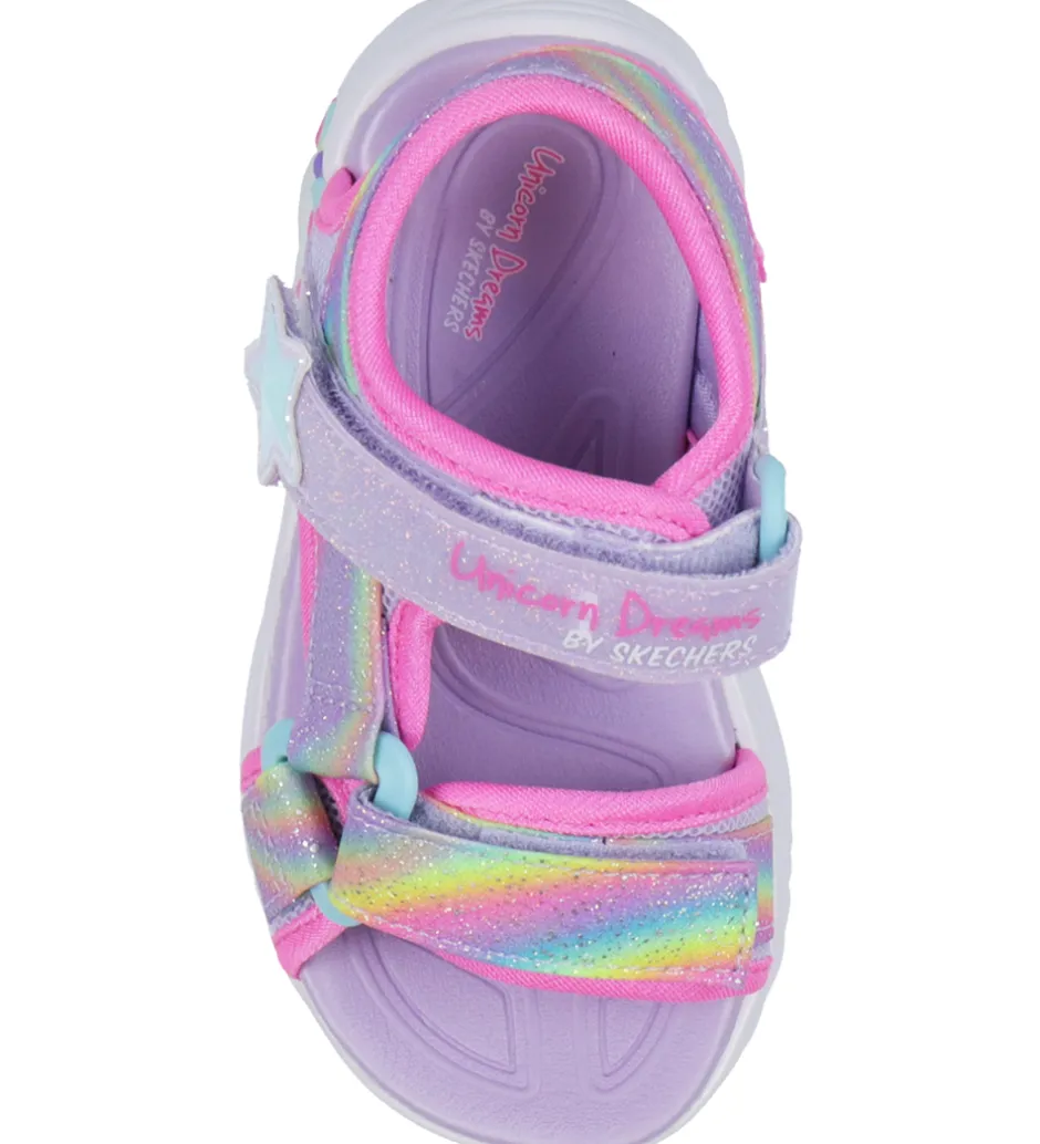 Skechers Sandaler m. Lys - Dreamy Unicorns - Lavender/Multi