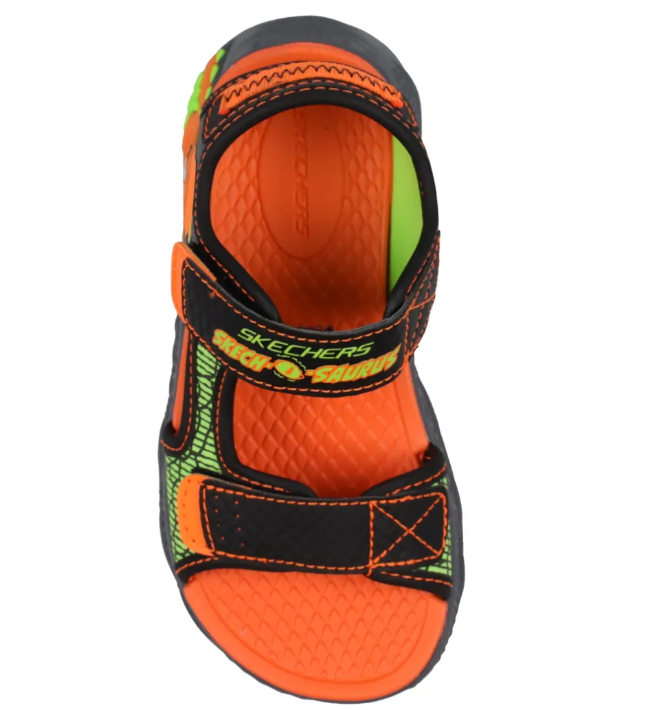 Blinkesko*Skechers Sandaler m. Lys - Creature Splash - Black/Orange