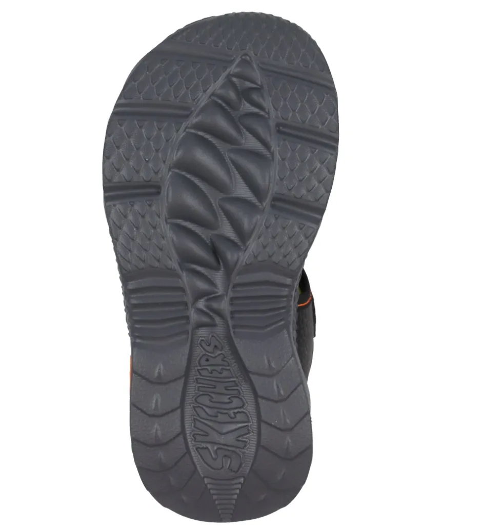 Blinkesko*Skechers Sandaler m. Lys - Creature Splash - Black/Orange