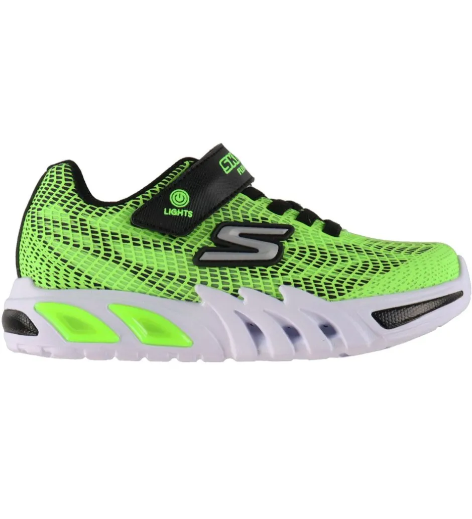 Blinkesko*Skechers Sko m. Lys - Flex-Glow Elite - Lime Black