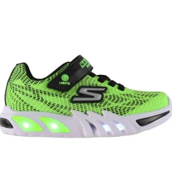 Blinkesko*Skechers Sko m. Lys - Flex-Glow Elite - Lime Black