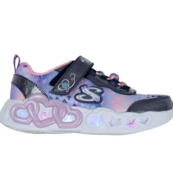 Blinkesko*Skechers Sko m. Lys - Heart Jewels - Navy/Multi