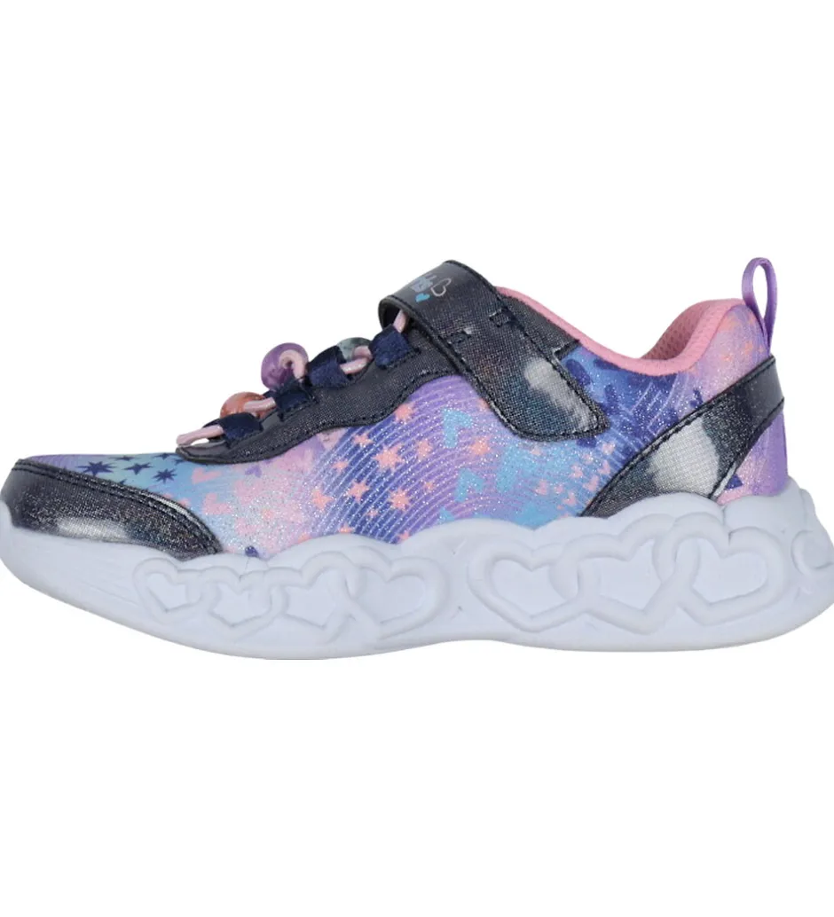 Blinkesko*Skechers Sko m. Lys - Heart Jewels - Navy/Multi