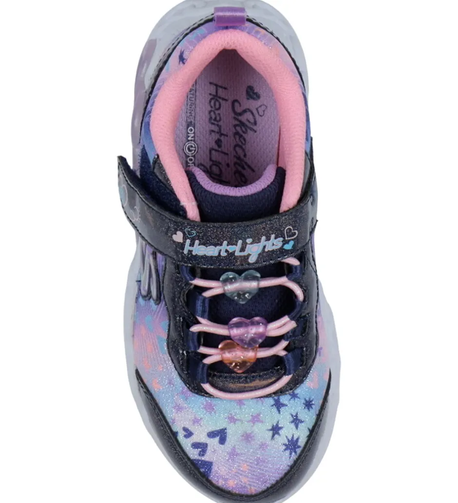 Blinkesko*Skechers Sko m. Lys - Heart Jewels - Navy/Multi