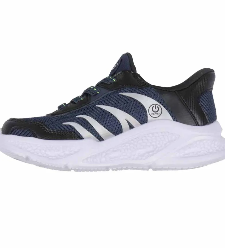 Blinkesko*Skechers Sko m. Lys - Meteor Light - Brisk Beams - Navy/Sort
