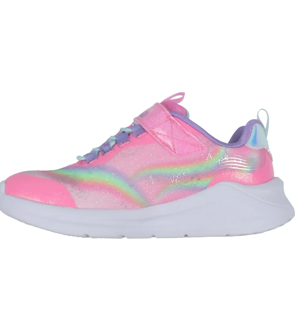 Blinkesko*Skechers Sko m. Lys - Unicorn Chaser - Pink/Multi