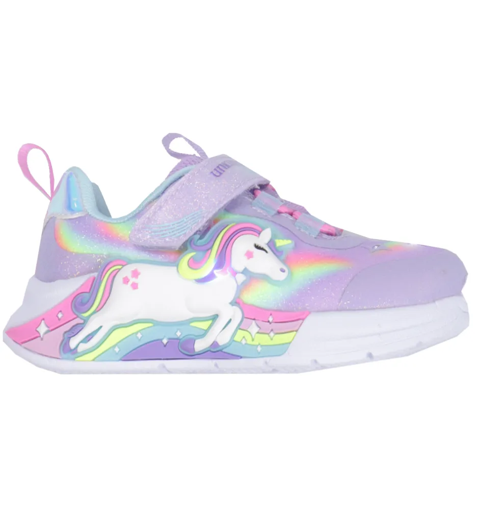 Blinkesko*Skechers Sko m. Lys - Unicorn Chaser - Lavender/Multi