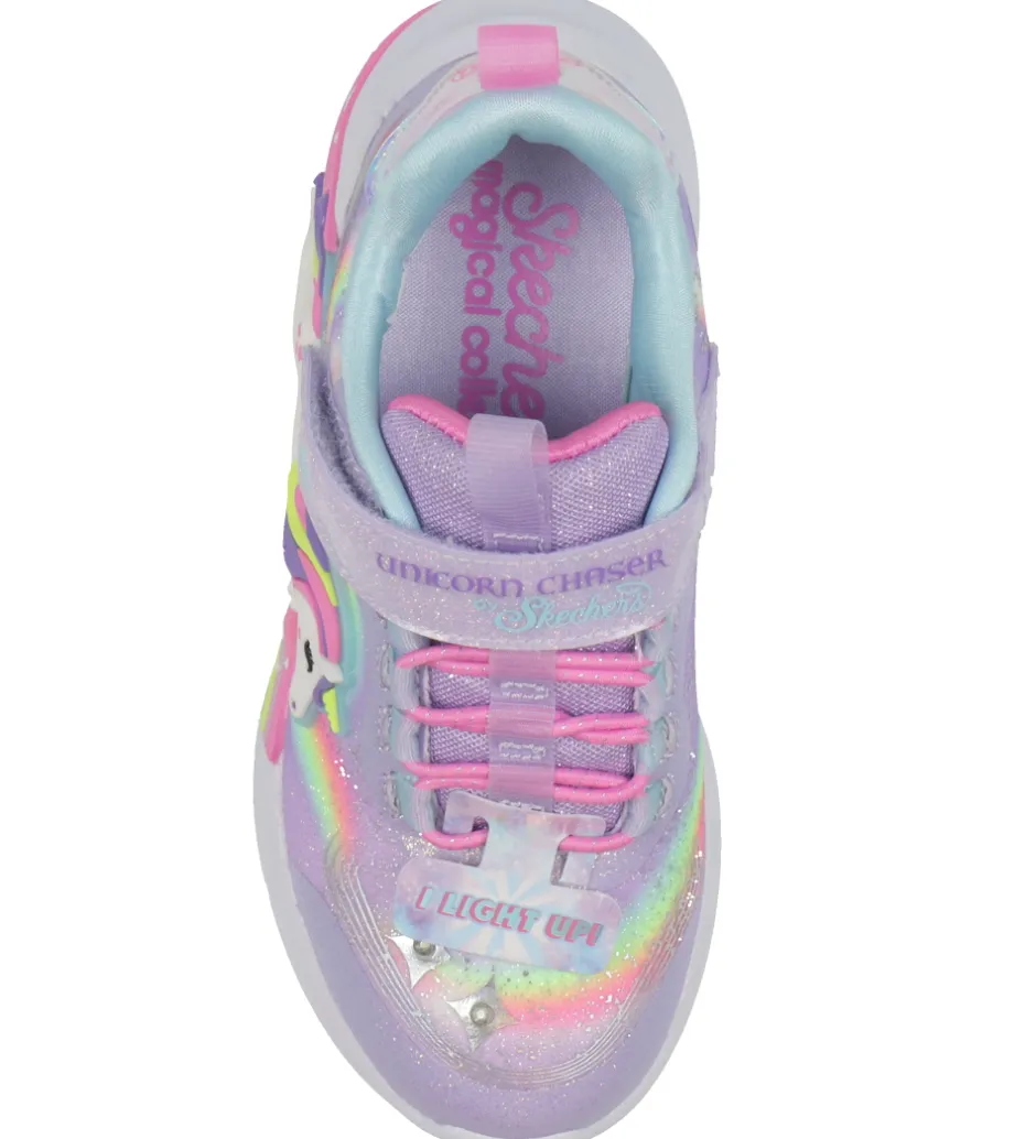 Blinkesko*Skechers Sko m. Lys - Unicorn Chaser - Lavender/Multi