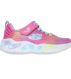 Blinkesko*Skechers Sko m. Lys - Wavy Beams - Pink/Multi