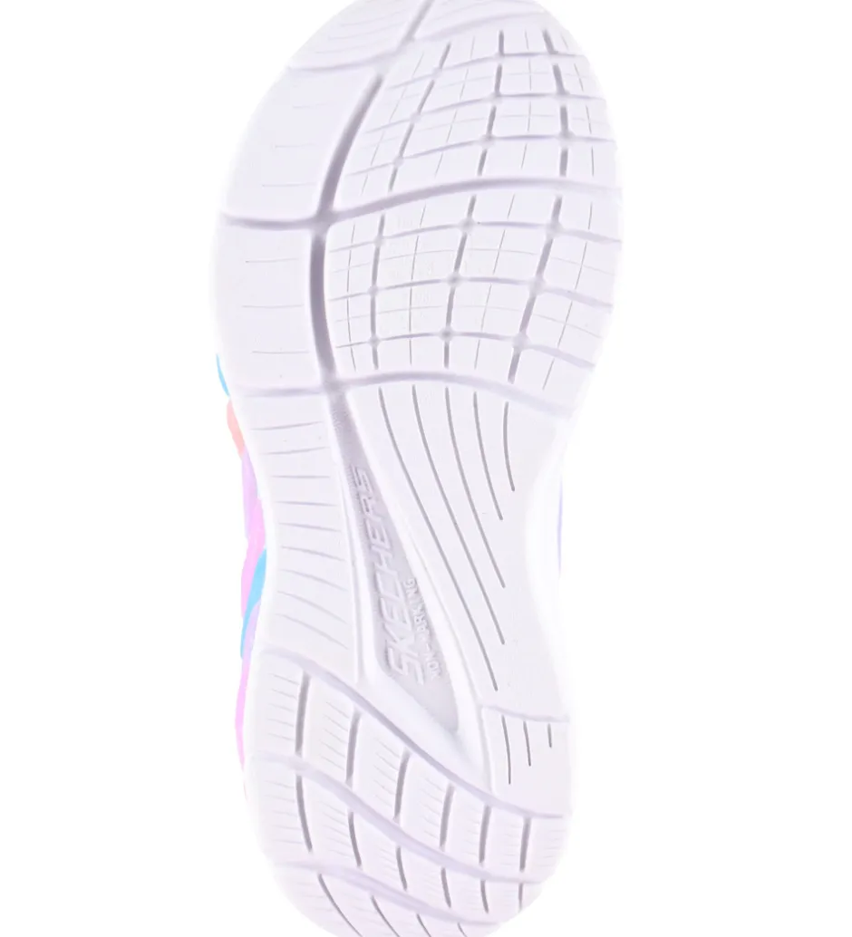 Skechers Sketchers Sko m. Lys - Rainbow Reflection - Light Blue/ Multi
