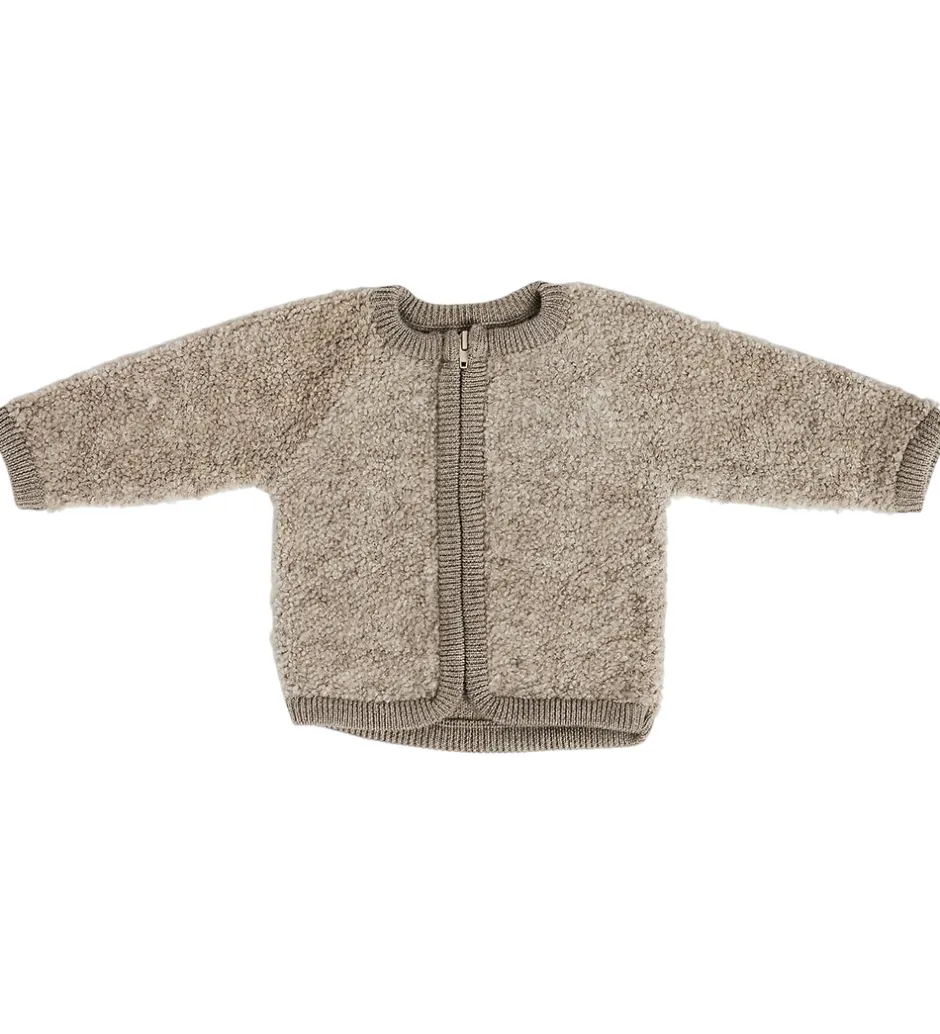 Børn Smallstuff Cardigan m. Lynlås - Uld - Natur Melange