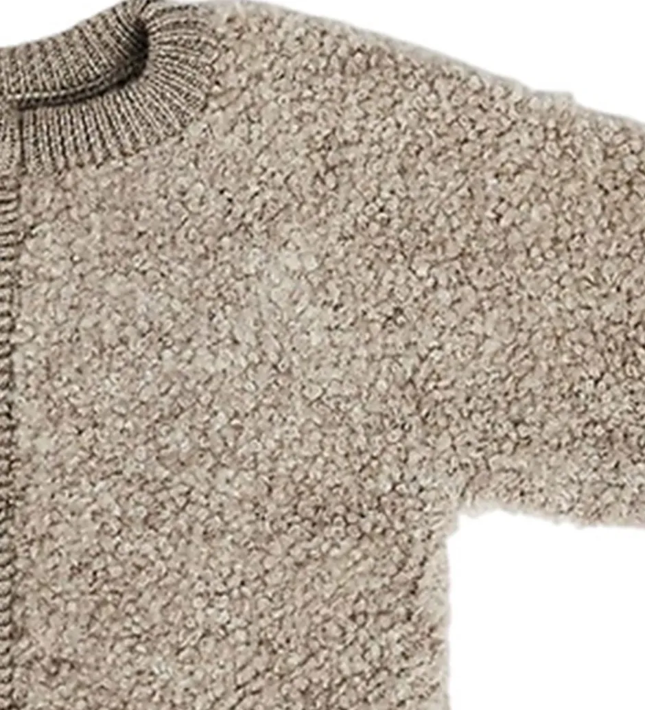 Børn Smallstuff Cardigan m. Lynlås - Uld - Natur Melange